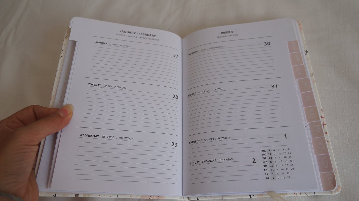 Agenda anual 2025 semana vista