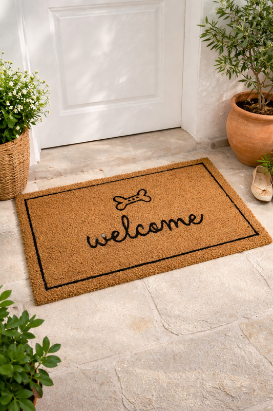 Felpudo “Welcome” con hueso – 40x60 cm
