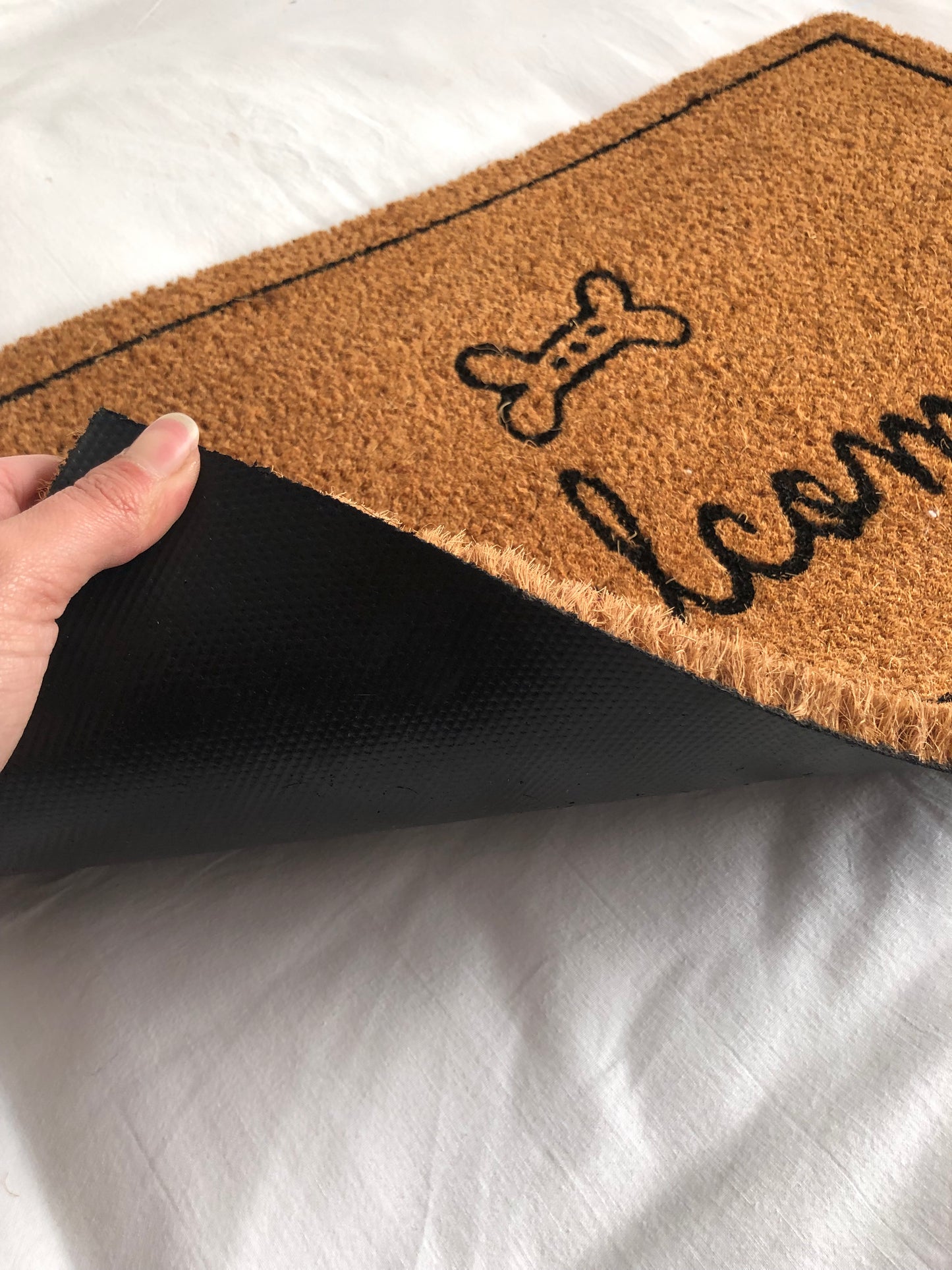 Felpudo “Welcome” con hueso – 40x60 cm